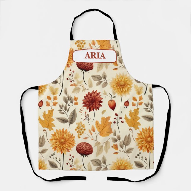 Tablier Dites-le avec les feuilles d'automne - Customisé (Recto)