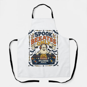 Tablier DJ Ghost Spooky Beats Gravure Vintage Halloween 