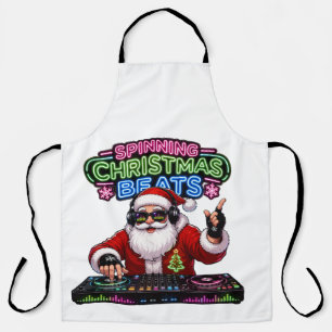 Tablier DJ Santa Beats de Noël qui tourne Lumières Néon