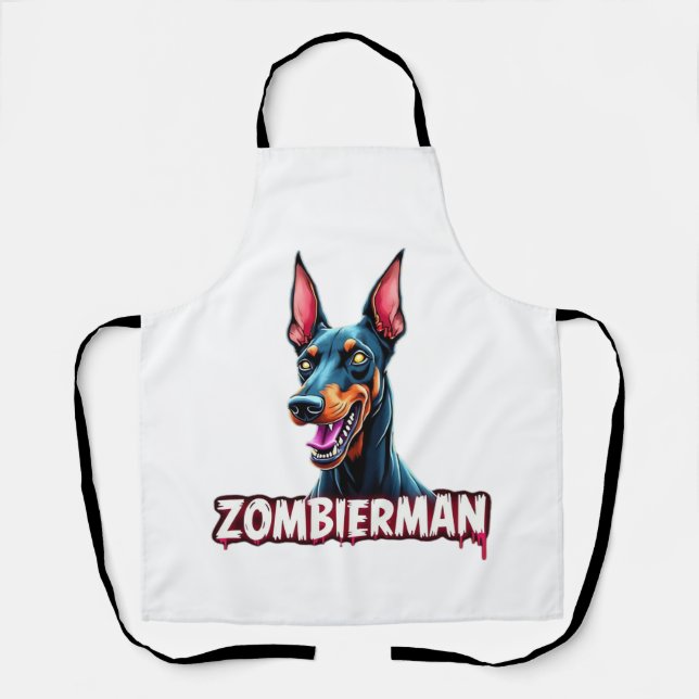 Tablier Doberman Dobie Doby Dobermann Chien Zombie Hallowe (Recto)
