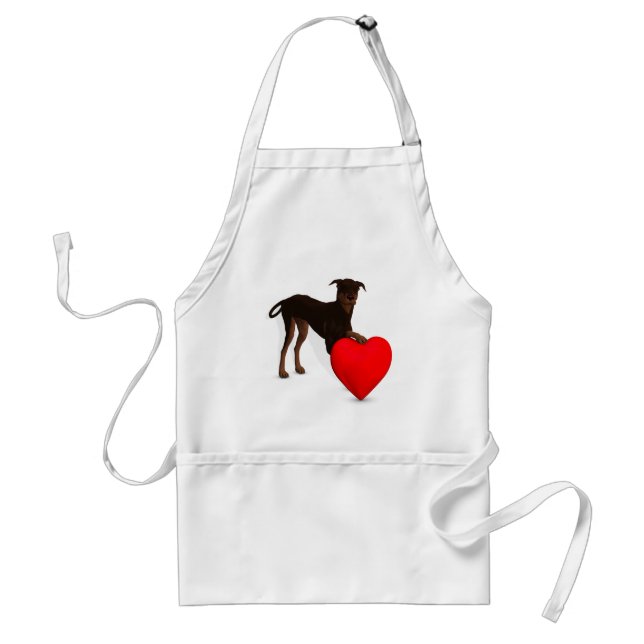 Tablier Doberman Pinscher Avec Coeur (Devant)