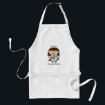 Tablier Docteur Day Hero Femme Kawaii Personnaliser<br><div class="desc">Tous les médecins travaillent dur ! Montrez au médecin dans votre vie combien ils sont appréciés avec cette femme médecin super héros design. Le médecin super-héros porte des gommages, un manteau de laboratoire, du stéthoscope et une cape rouge. Le texte est fait dans la typographie populaire et dit, "Les médecins...</div>