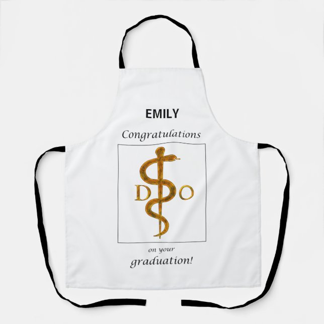 Tablier Docteur en ostéopathie Diplôme Félicitations (Recto)