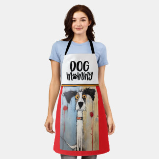Tablier Dog maman rouge et jaune Doggie Apron