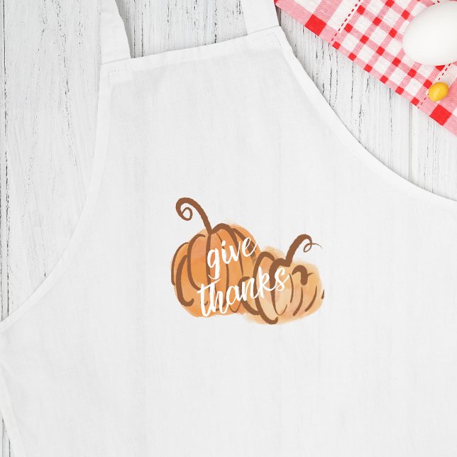 Tablier Donner Merci Aquarelle Citrouilles Thanksgiving Ap (Give Thanks Watercolor Pumpkins Thanksgiving Apron)