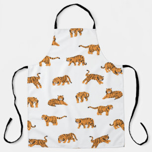 Tablier Doodle animal tigre japonais sans soudure main vin