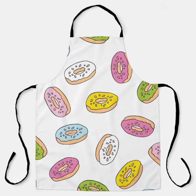 Tablier Doodle beiguts motif, design sans soudure. (Recto)