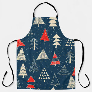 Tablier Doodle de Noël, motif d'hiver sans soudure.