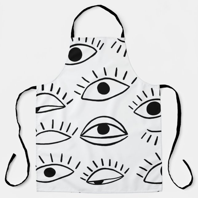 Tablier Doodle eye, motif créatif sans couture. (Recto)