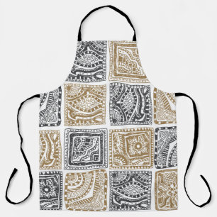 Tablier Doodle géométrique, motif abstrait vintage.