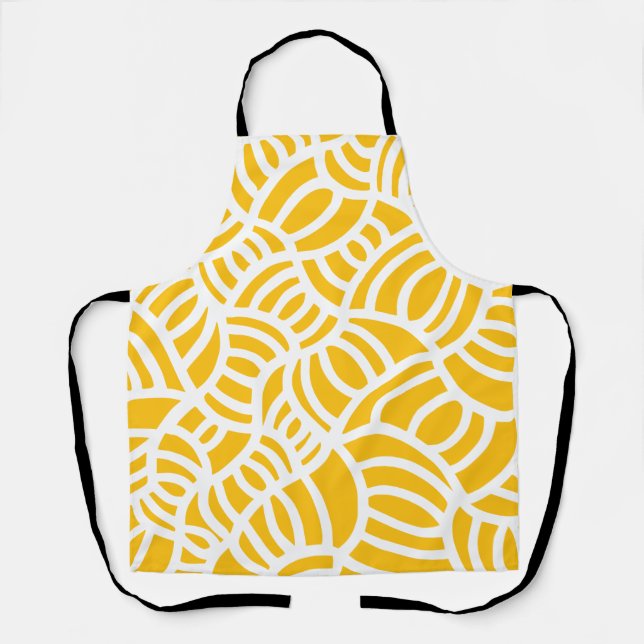 Tablier Doodle jaune et blanc (Recto)