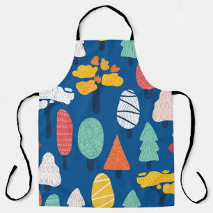 Tablier Doodle Trees : Vintage Enfants Arrière - plan.