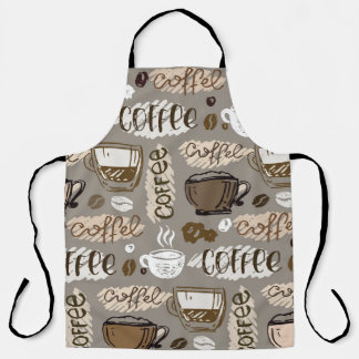 Tablier Doodles de café : Motif à main
