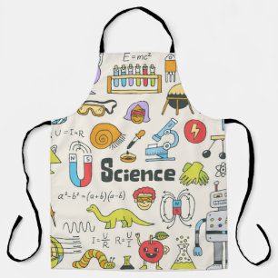 Tablier Doodles de science : Ensemble d'écoles à main.