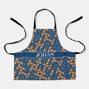 Tablier Double bulle bleu jaune Motif minimal