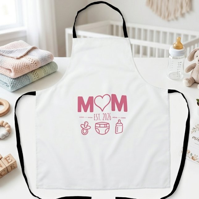 Tablier Douce Maman Rose Année Bébé Symboles Conception (Créateur téléchargé)