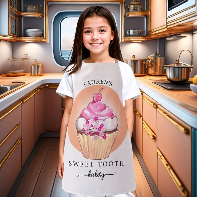 Tablier Douceur Cupcake Cute boulangerie Chef (A cute and girly sweet cupcake bakery chef apron - for children and adults)