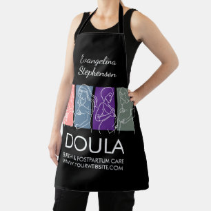 Tablier DOULA en art de ligne personnalisé
