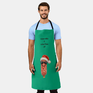 Tablier Doux baisers rigolos de salami de Noël