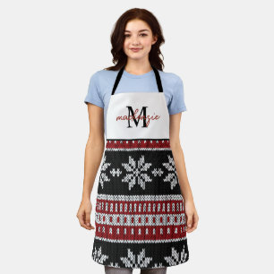 Tablier Doux de Noël Monogrammé Motif Apron