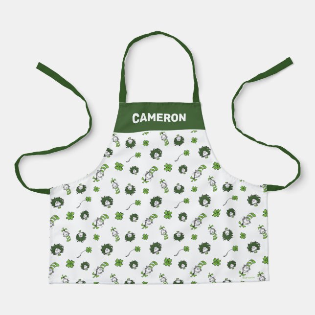 Tablier Dr Seuss | Chat dans le Motif Casquette Clover (Recto)