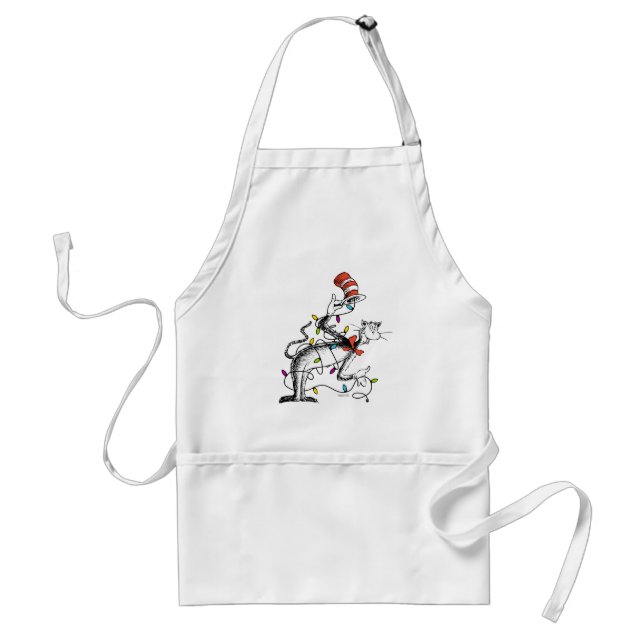Tablier Dr. Seuss | Le Grinch | Chat malicieux dans la mai (Devant)