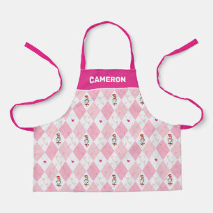 Tablier Dr. Seuss Valentine Jacquard rose Le chat dans l