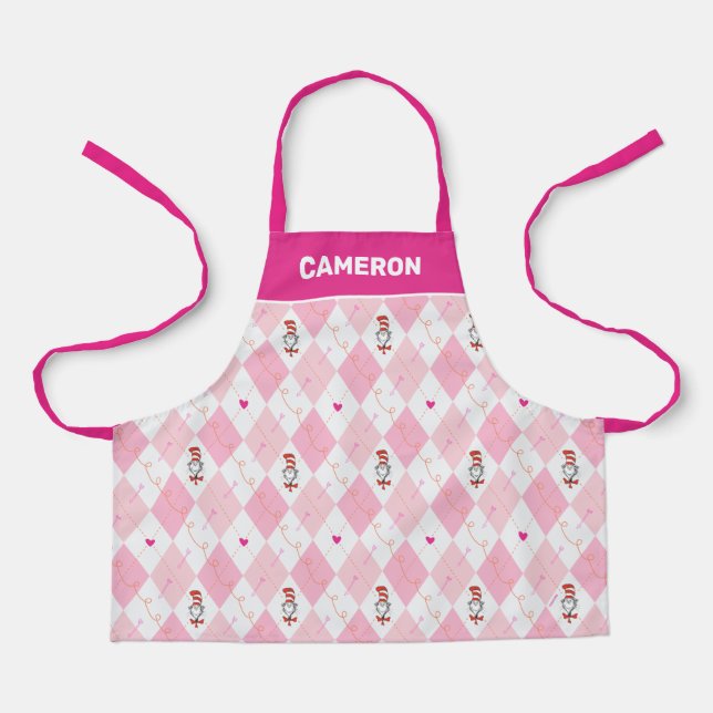 Tablier Dr. Seuss Valentine | Jacquard rose Le chat dans l (Recto)