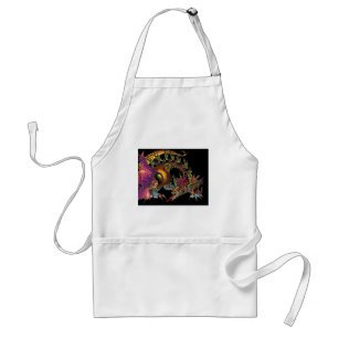 TABLIER DRAGO / DRAGON D'OR FANTASY EN POURPRE ET NOIR