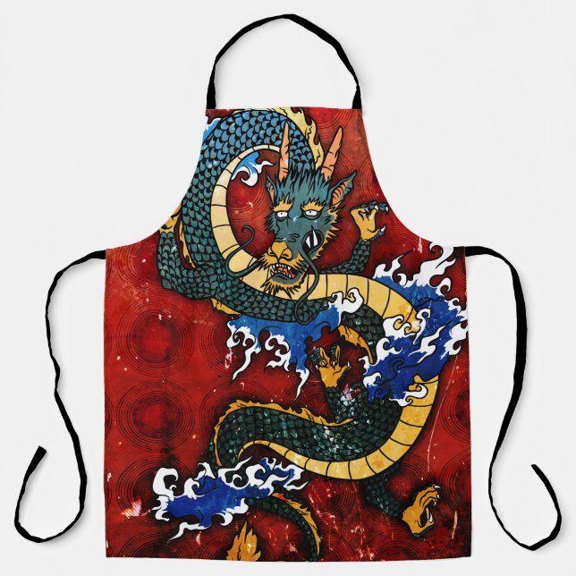 Tablier Dragon japonais - Bonne fortune (Recto)