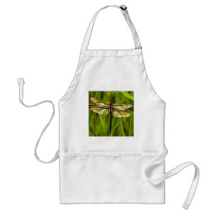 Tablier Dragonfly Artistique En Brown Et Jaune Sur Vert