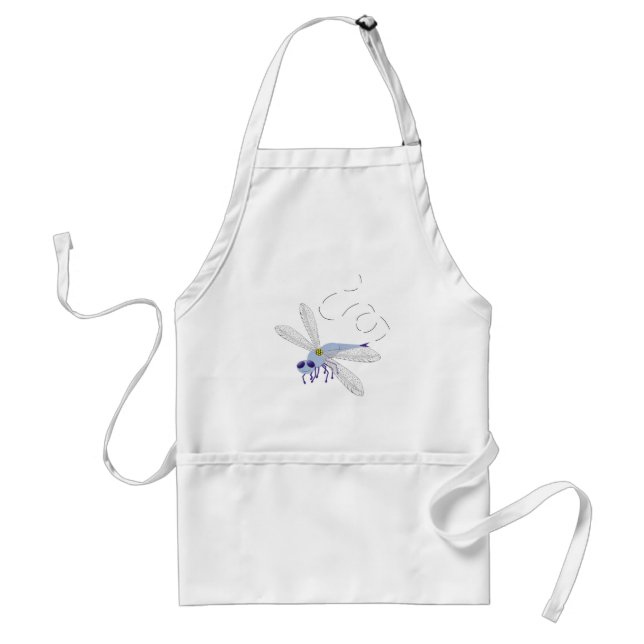 Tablier Dragonfly Blue Whimsical Cartoon Art (Devant)
