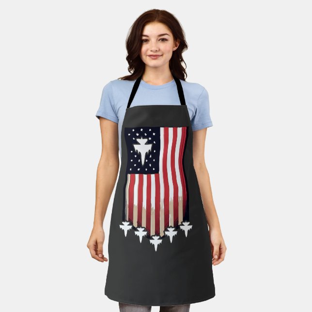 Tablier Drapeau Américain 4 juillet-65079 (Porté)