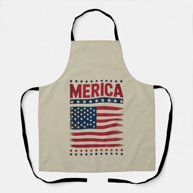 Tablier Drapeau Américain 4 Juillet Merica (Recto)