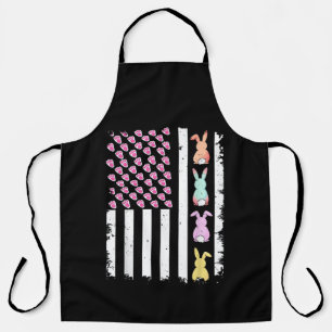 Tablier Drapeau américain avec lapin pour le jour de Pâque