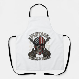 Tablier Drapeau américain crâne rock vintage guitare rock