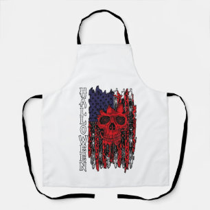 Tablier Drapeau américain crâne rouge Halloween Toiles d'a