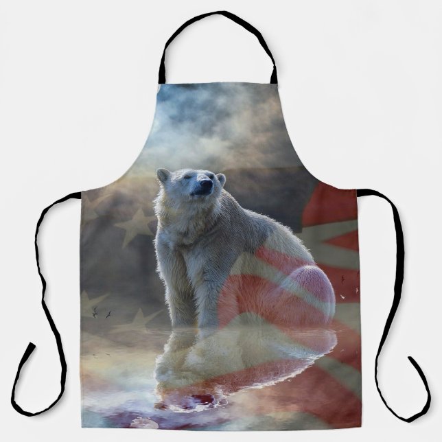 Tablier Drapeau américain de l'ours polaire (Recto)