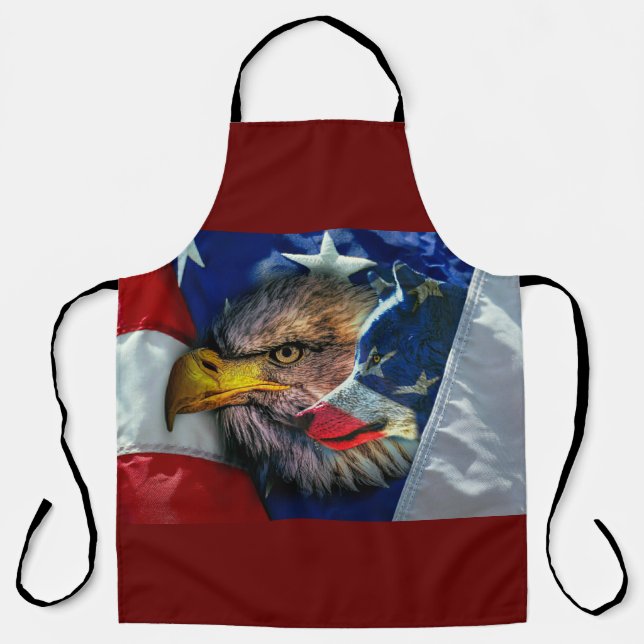 Tablier Drapeau américain du loup d'aigle chauve (Recto)