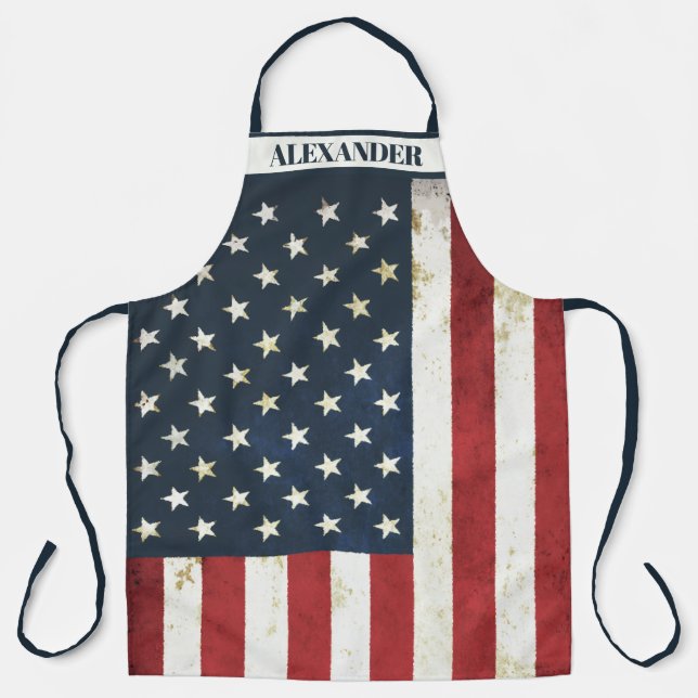Tablier Drapeau américain en détresse (Recto)