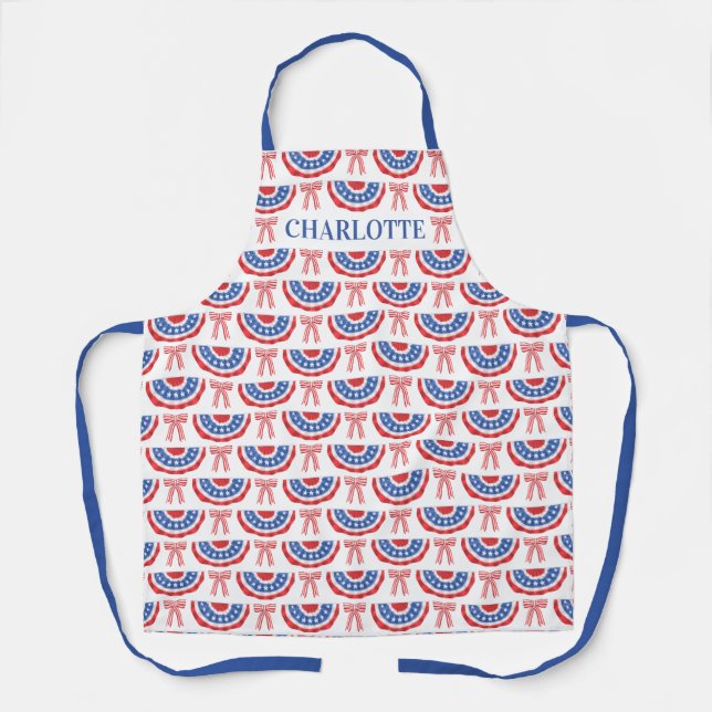 Tablier Drapeau américain et nœuds américains d'été (Recto)