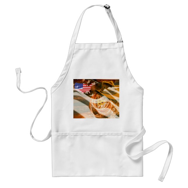 Tablier Drapeau américain Lasso Casquette Cowboy (Devant)