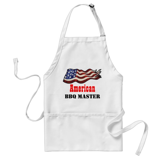 Tablier Drapeau américain ondulant le maître de BBQ (Devant)