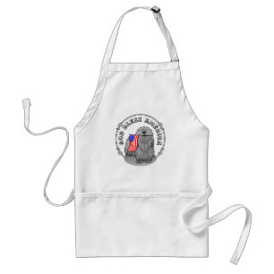 Tablier Drapeau américain patriotique USA Puli Dog (gris) 