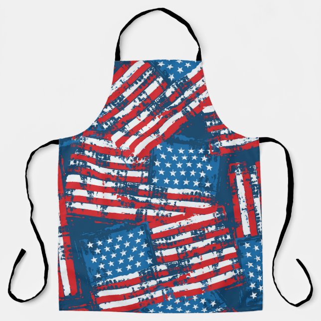 Tablier Drapeau américain peint Motif (Recto)