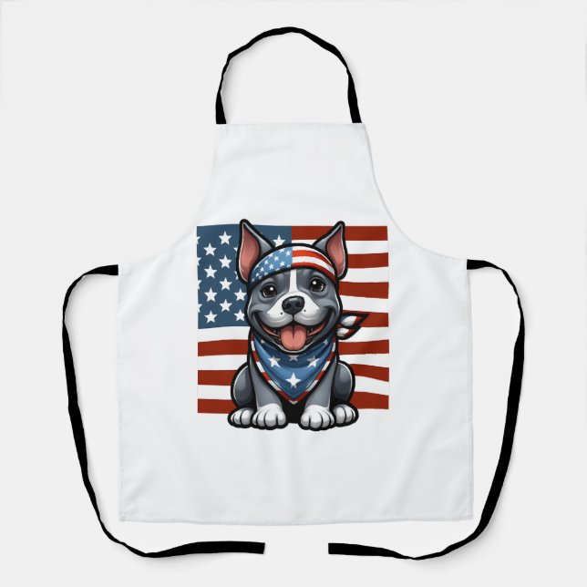 Tablier Drapeau américain Pitbulte patriotique 4 juillet b (Recto)
