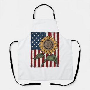 Tablier Drapeau Américain Tournesol Vintage