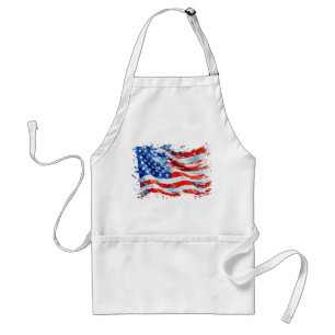 Tablier Drapeau américain USA Aquarelle 4 juillet