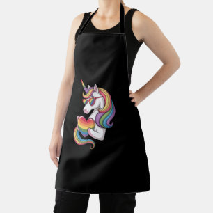 Tablier Drapeau arc-en-ciel de la licorne de fierté gay LG