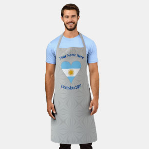 Tablier Drapeau Argentin Cœur Personnalisé